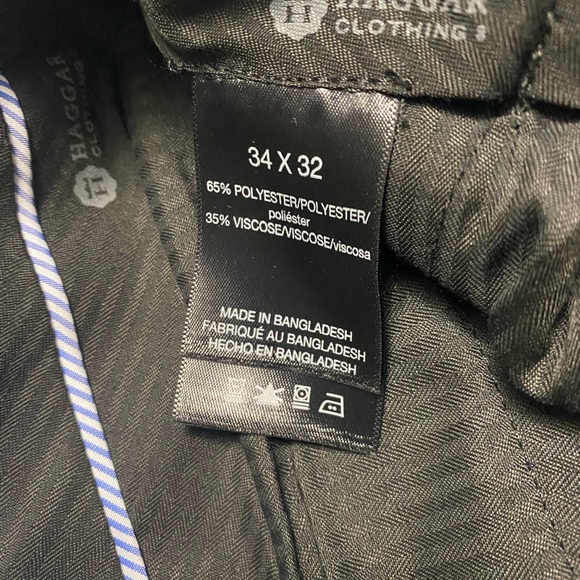 Men’s Haggar Dress Pants Grey 34x32 - Picture 3 of 5